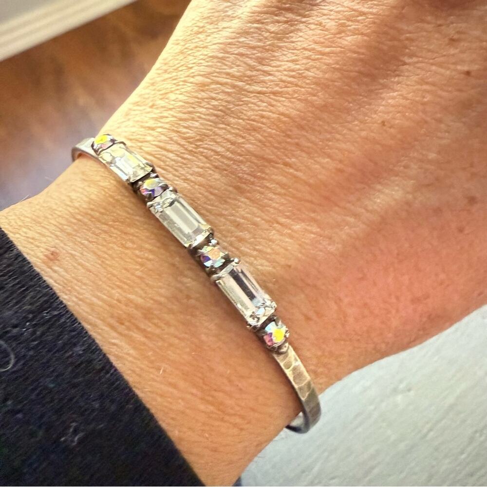 Sorrelli Crystal Hammered Cuff Bracelet - Picture 1 of 9